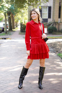 Red Corduroy Dress