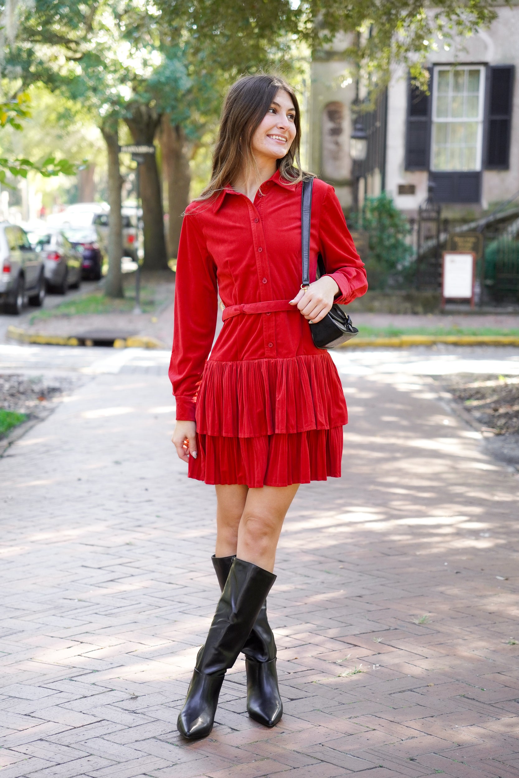 Red Corduroy Dress