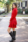 Red Corduroy Dress