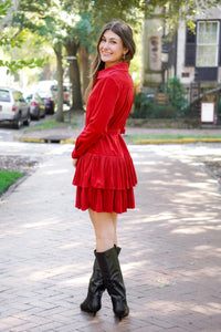 Red Corduroy Dress