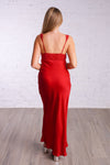 Red Satin Lace Dress