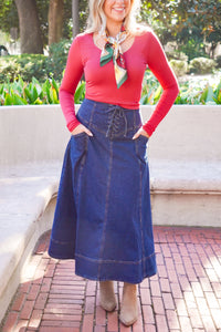Elle Denim Maxi Skirt
