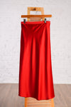 Red Satin Skirt