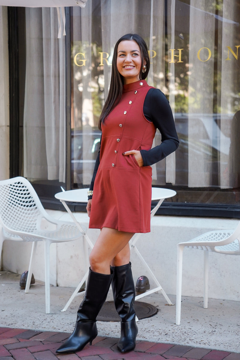 Spiced Up Button Dress