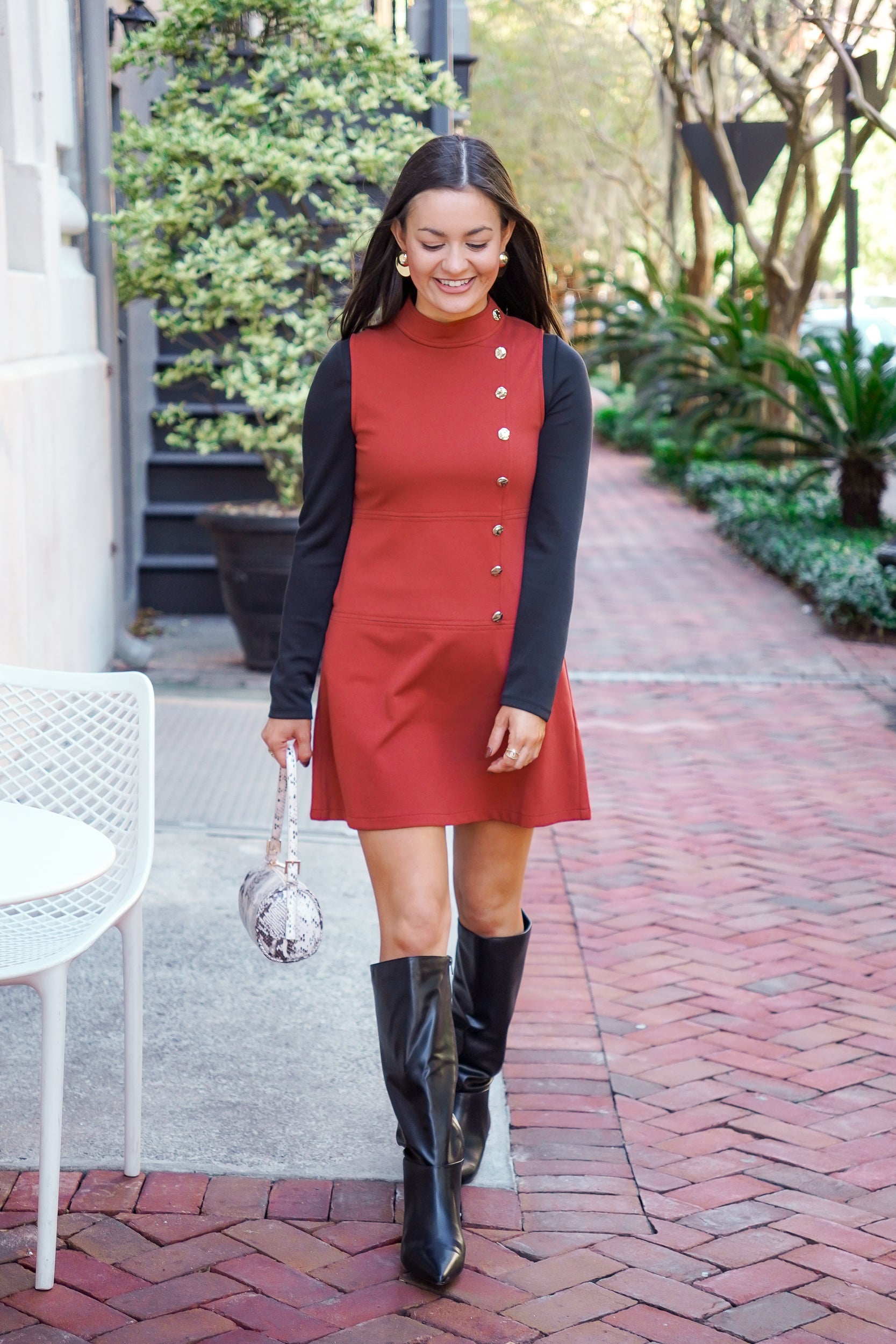 Spiced Up Button Dress