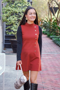 Spiced Up Button Dress