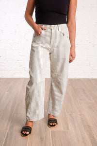 Weekend Wanderer Striped Barrel Jeans