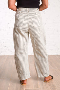 Weekend Wanderer Striped Barrel Jeans