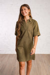 Olive Suede Dress