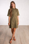 Olive Suede Dress