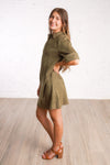 Olive Suede Dress