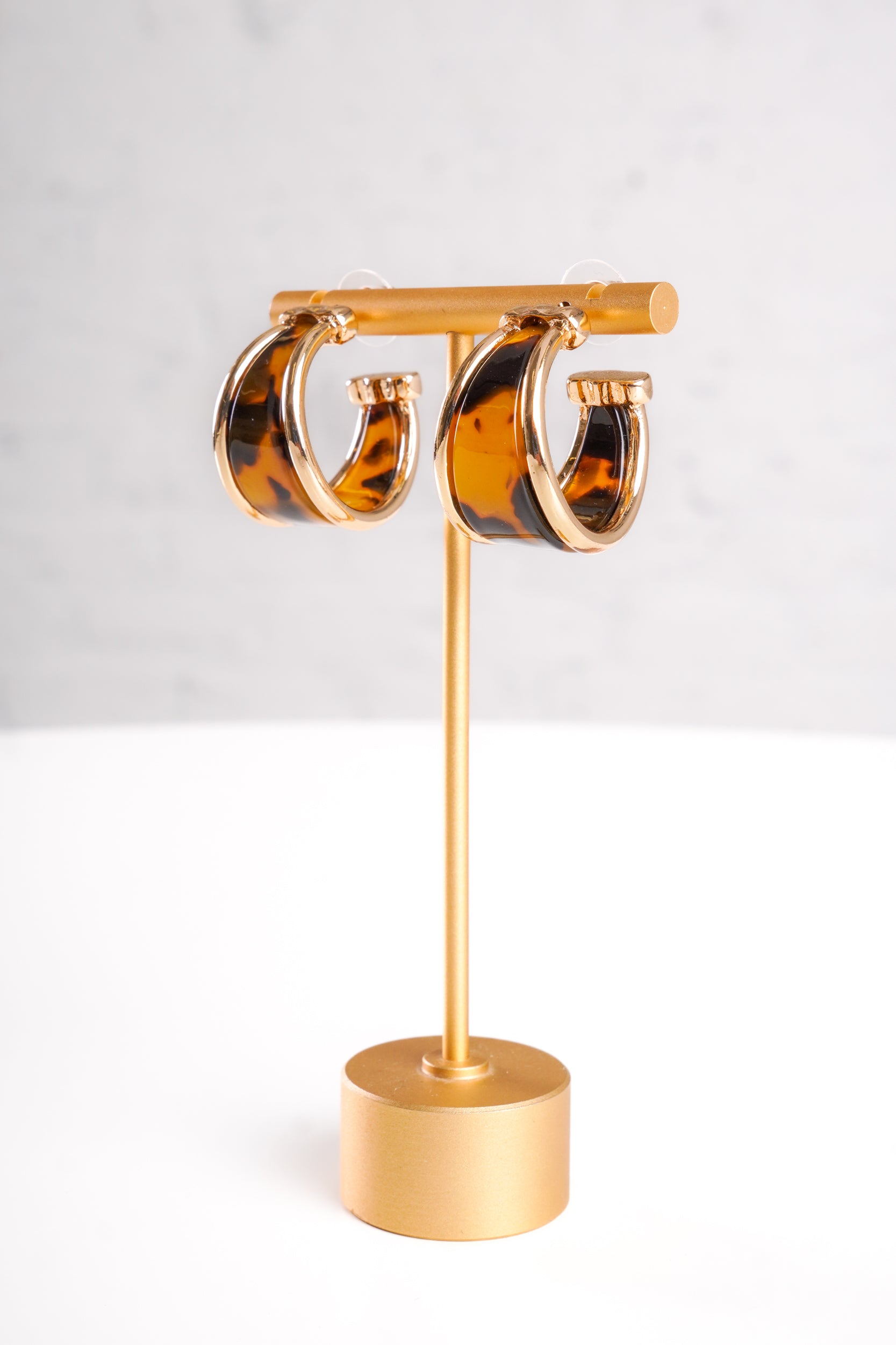 Tortoise Shell Hoop Earrings