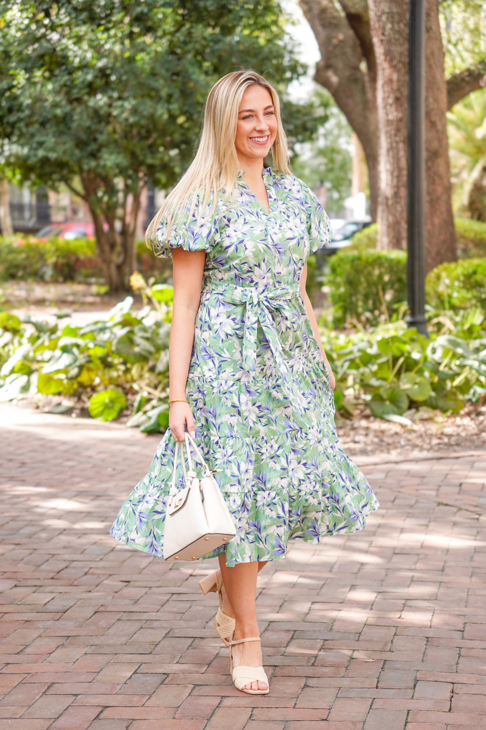 City Garden Midi Dress – Red Clover