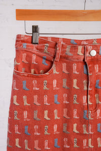 Western Boot Print Skirt