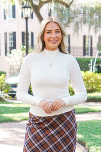 Ivory Mock Neck Top