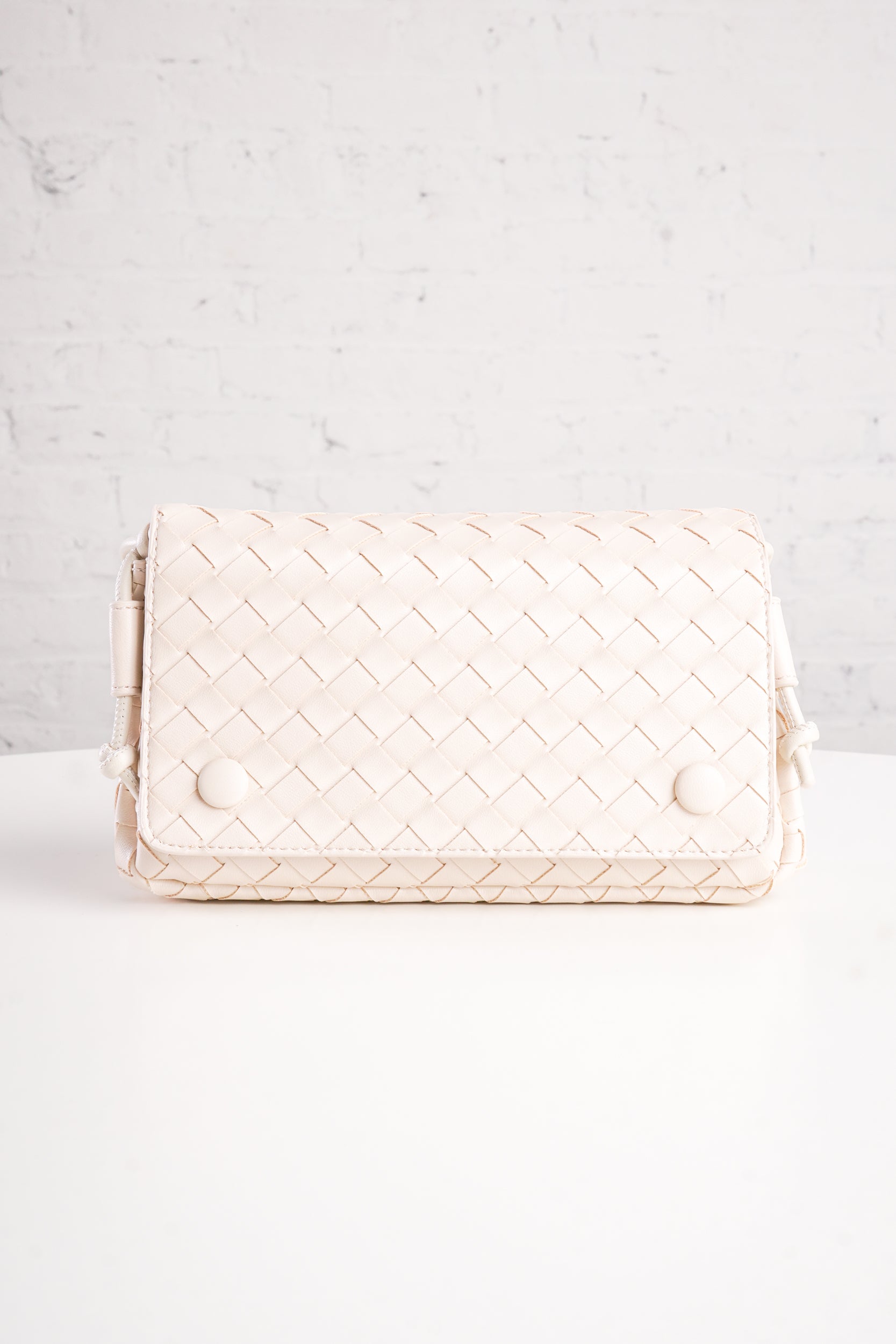 Cream Woven Crossbody Bag