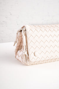 Cream Woven Crossbody Bag