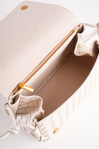 Cream Woven Crossbody Bag