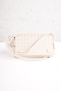 Cream Woven Crossbody Bag