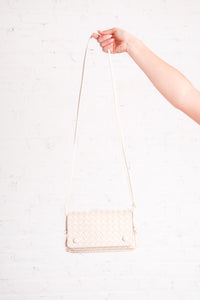 Cream Woven Crossbody Bag
