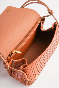 Camel Woven Crossbody Bag