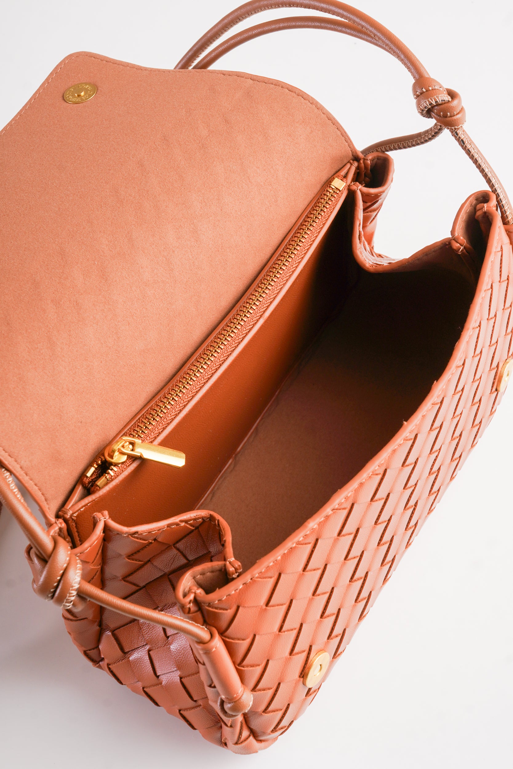 Camel Woven Crossbody Bag