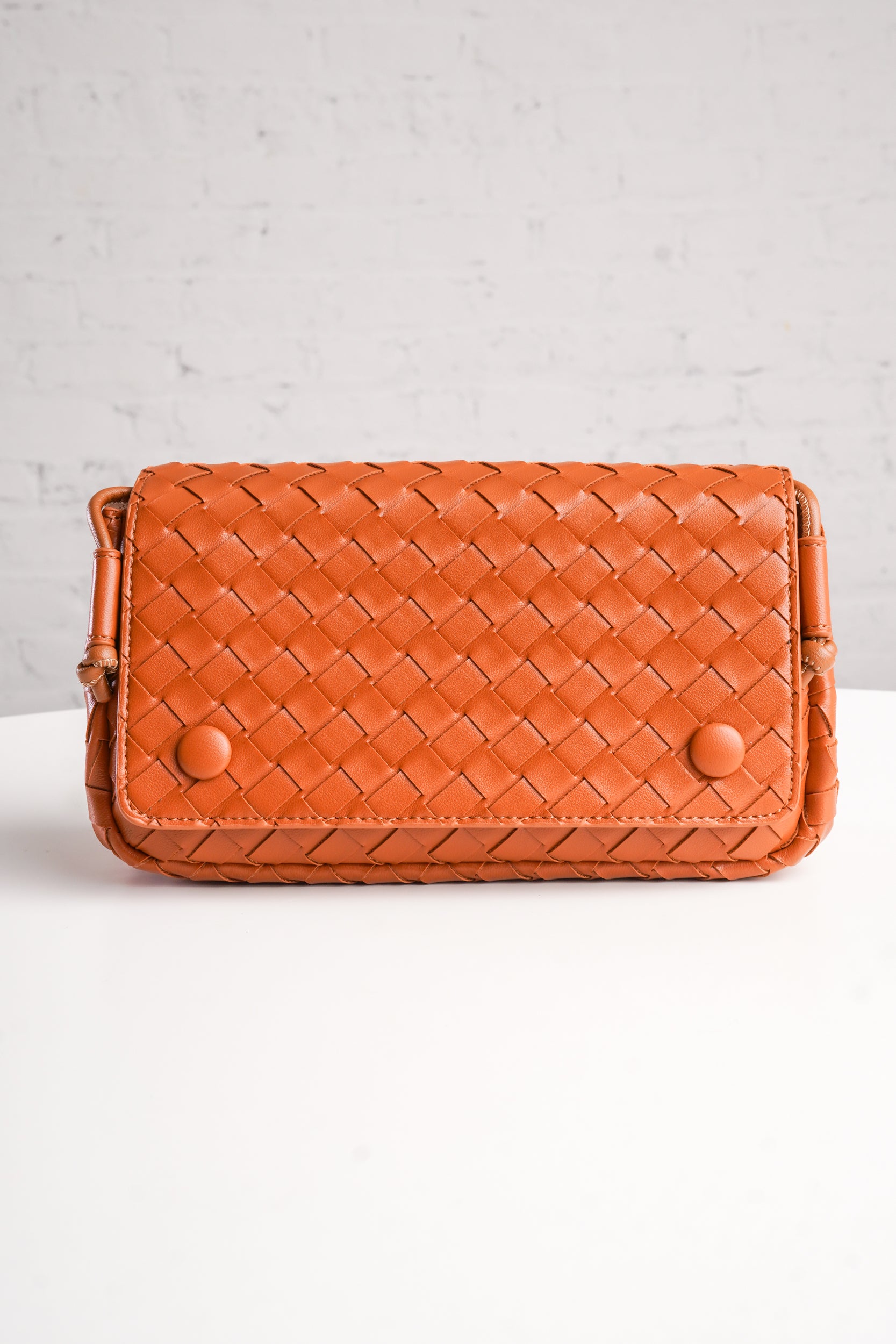 Camel Woven Crossbody Bag